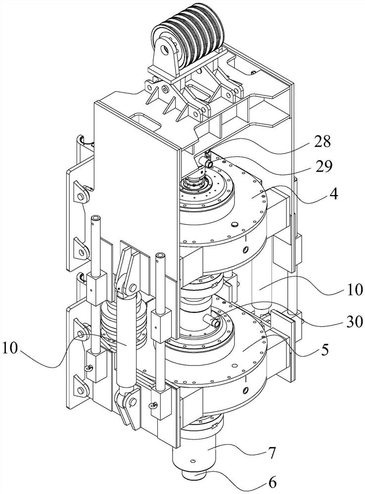 Stirring device for bidirectional stirring pile machine and use method