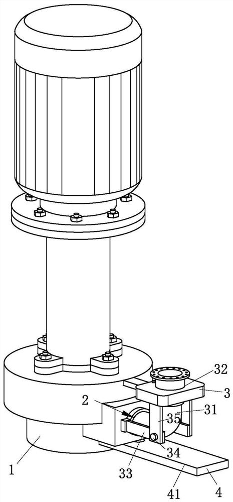 A vertical submerged centrifugal pump