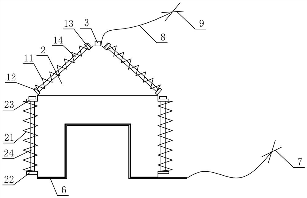 Voltage-dividing insulation cap for DC leakage current test of controllable lightning arrester