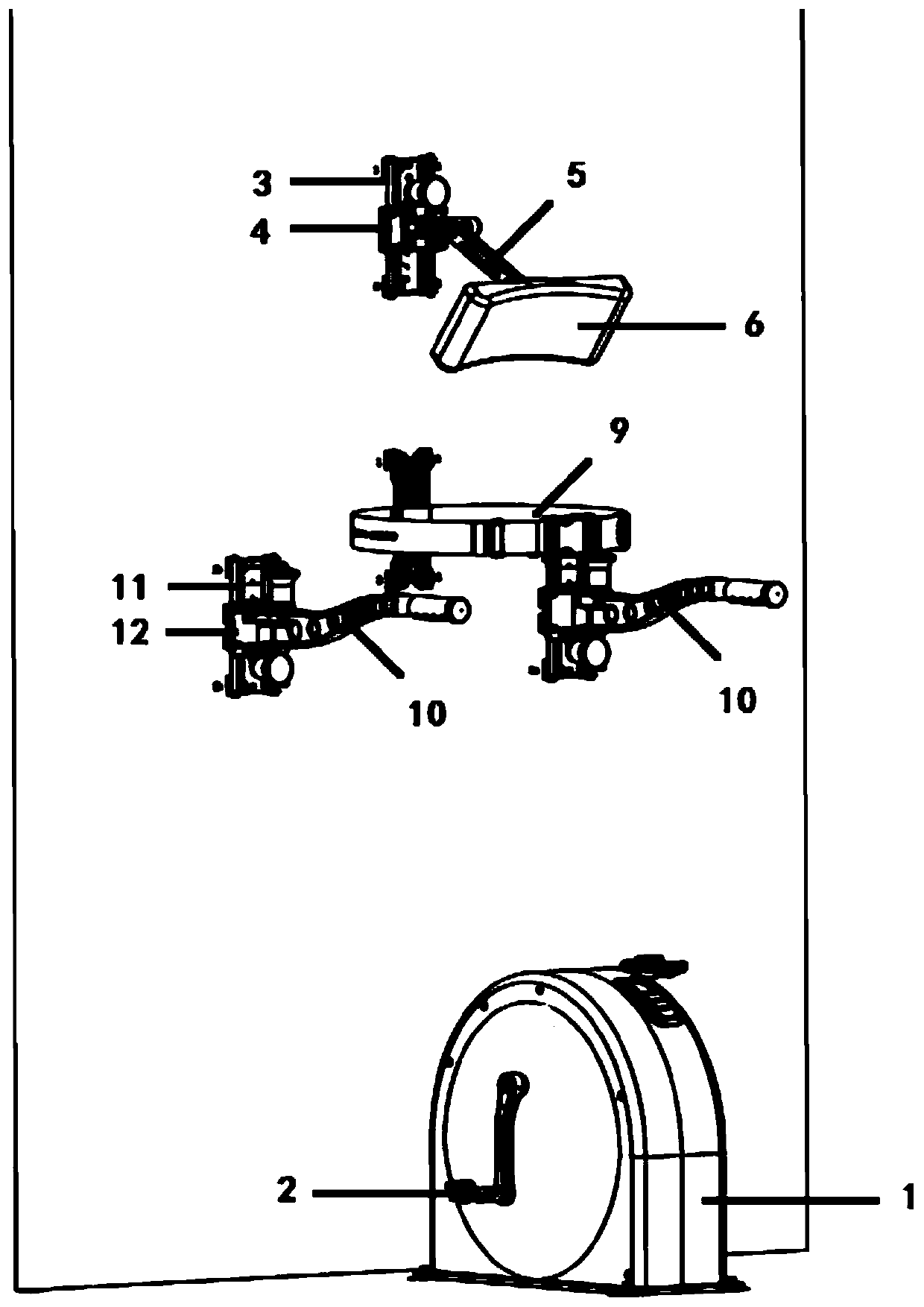 Standing-posture bicycle training device for simulating weightless environment