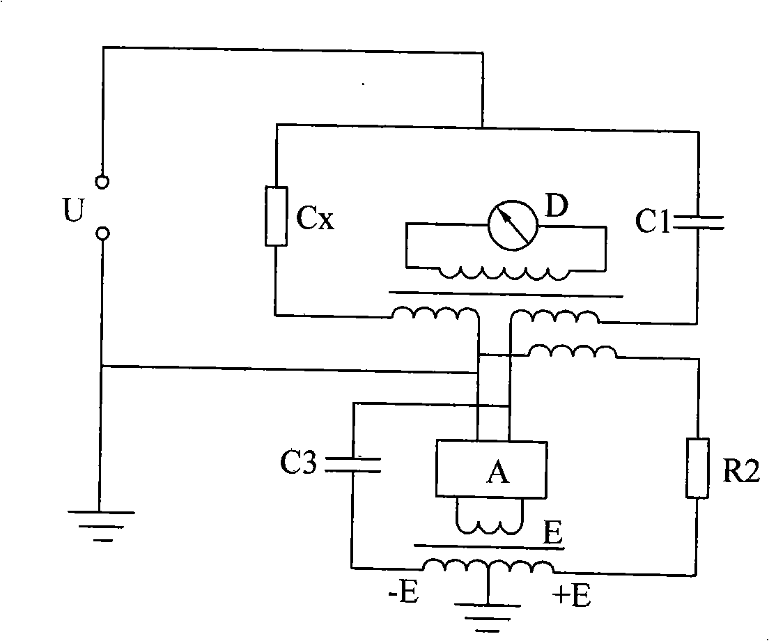 Grounding test apparatus of reversely connected flow ratio device high voltage bridge based on cable insulation technique