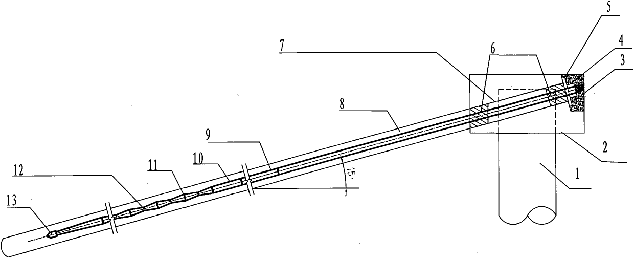 Method for protecting and reinforcing anchor rope of steel pipe pile