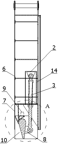 Active gate bottom-edge device with function of adjusting water column pressure