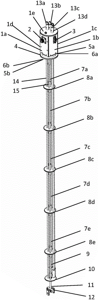 Modular solid phase temperature-variable electrochemical nuclear magnetic resonance combined probe rod