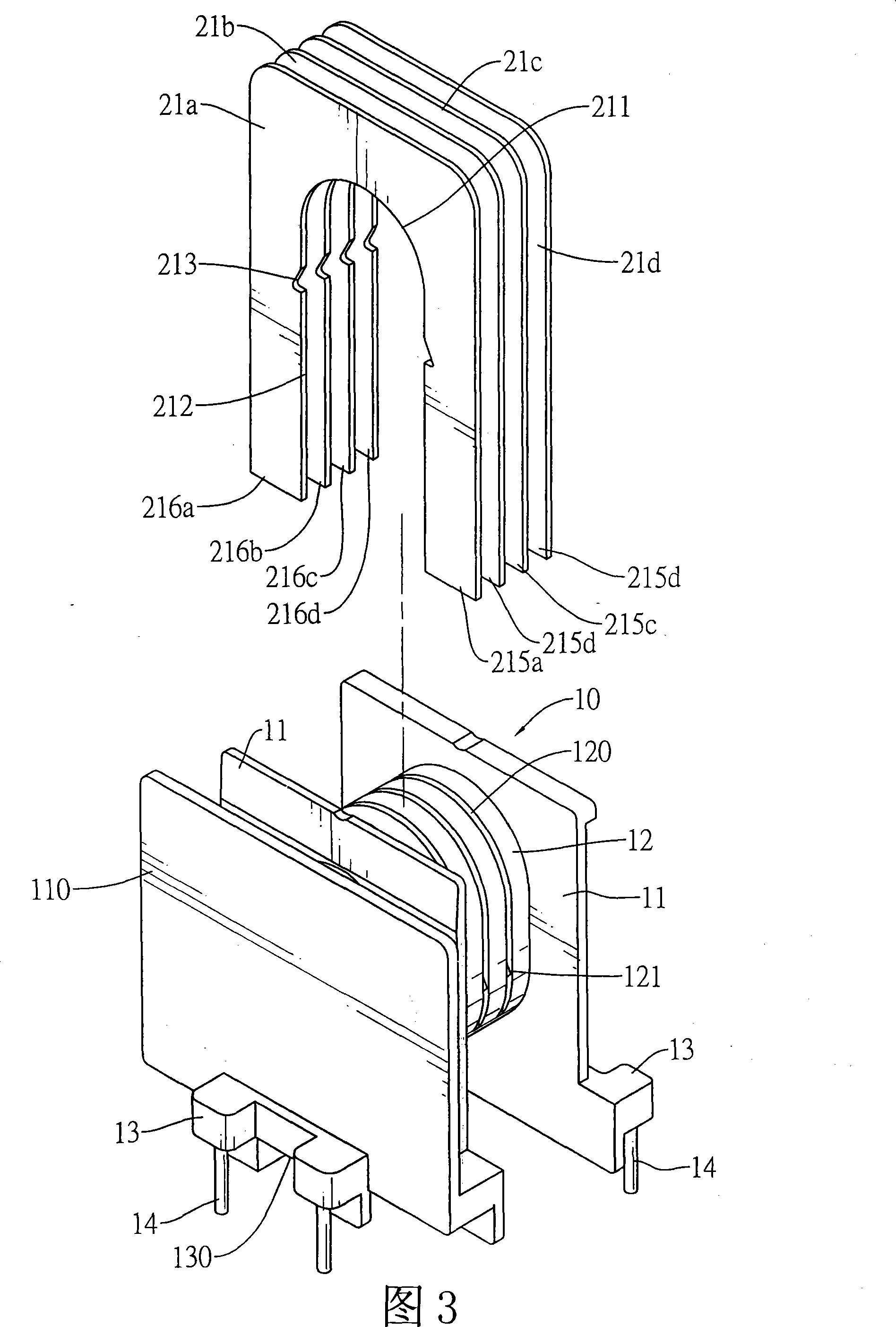 Transformer and combined construction thereof