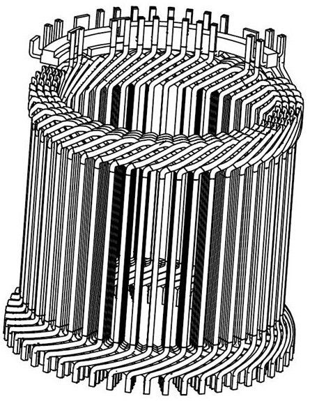 Multi-layer hairpin type flat wire winding, stator and motor