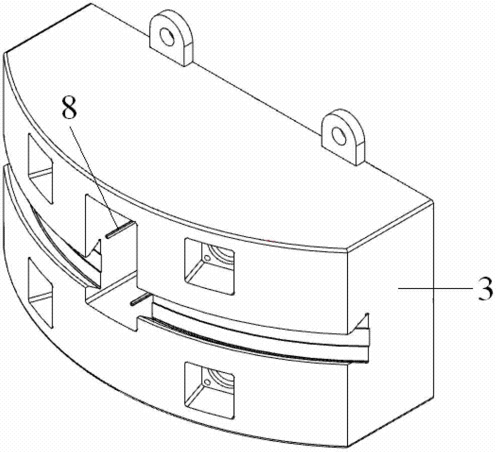 Hammer forging device for forming complicated long-axis forgings applied to radial forging machine