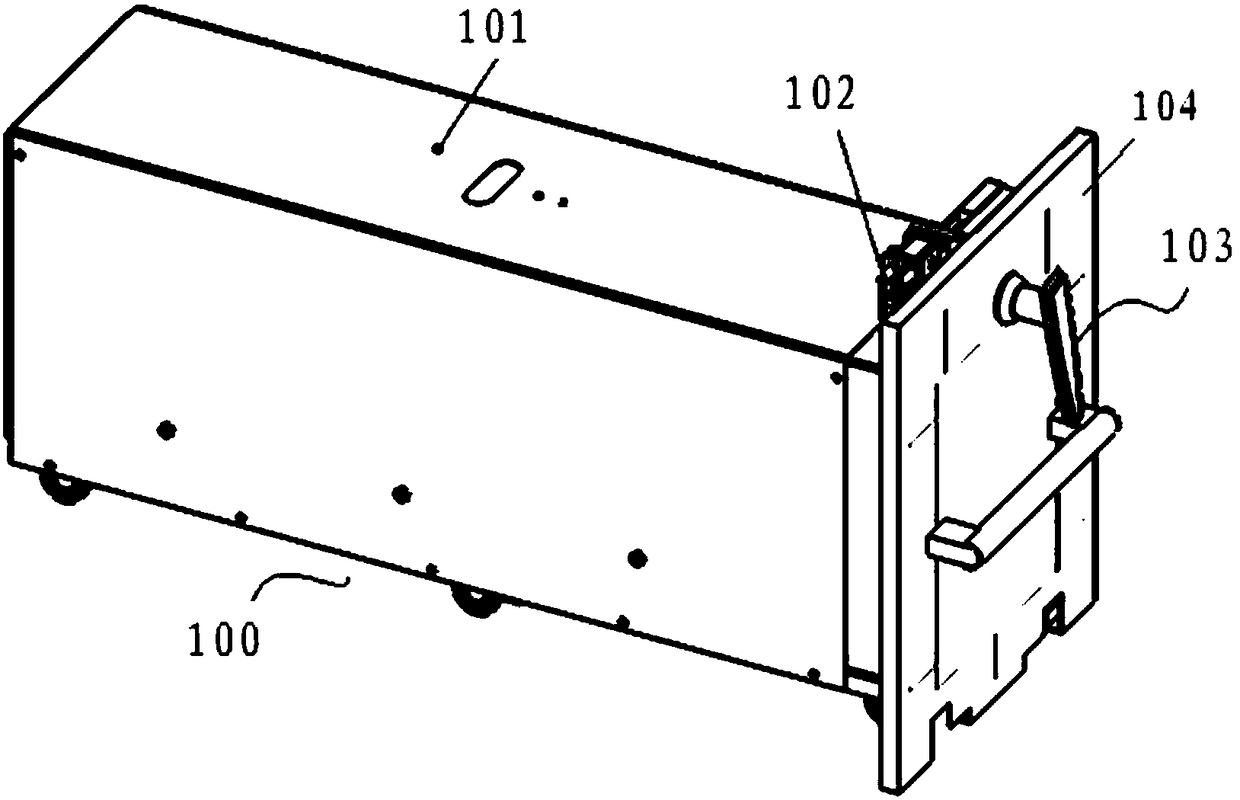 Self-locking quick release charging device, battery trolley device and mobile scanning terminal