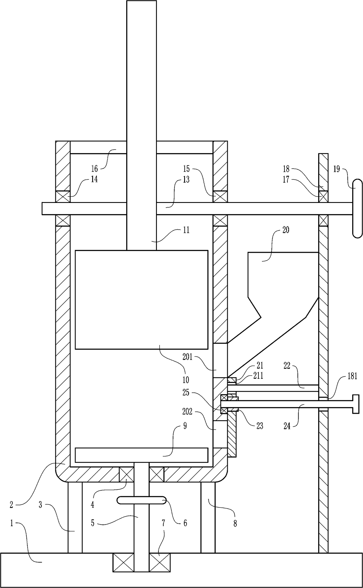 Crushing device for medical small glass garbage