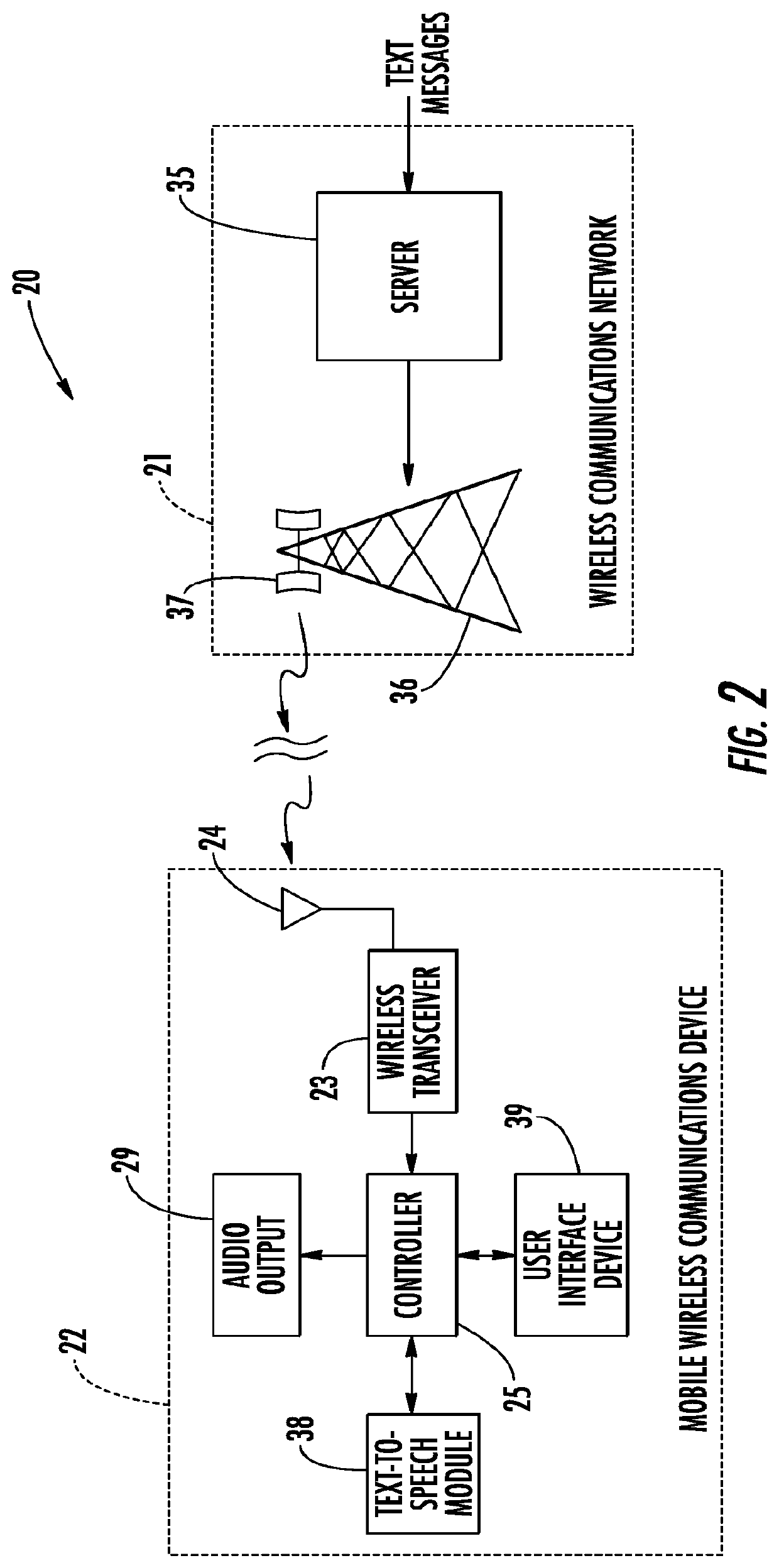 Communications system providing automatic text-to-speech conversion features and related methods