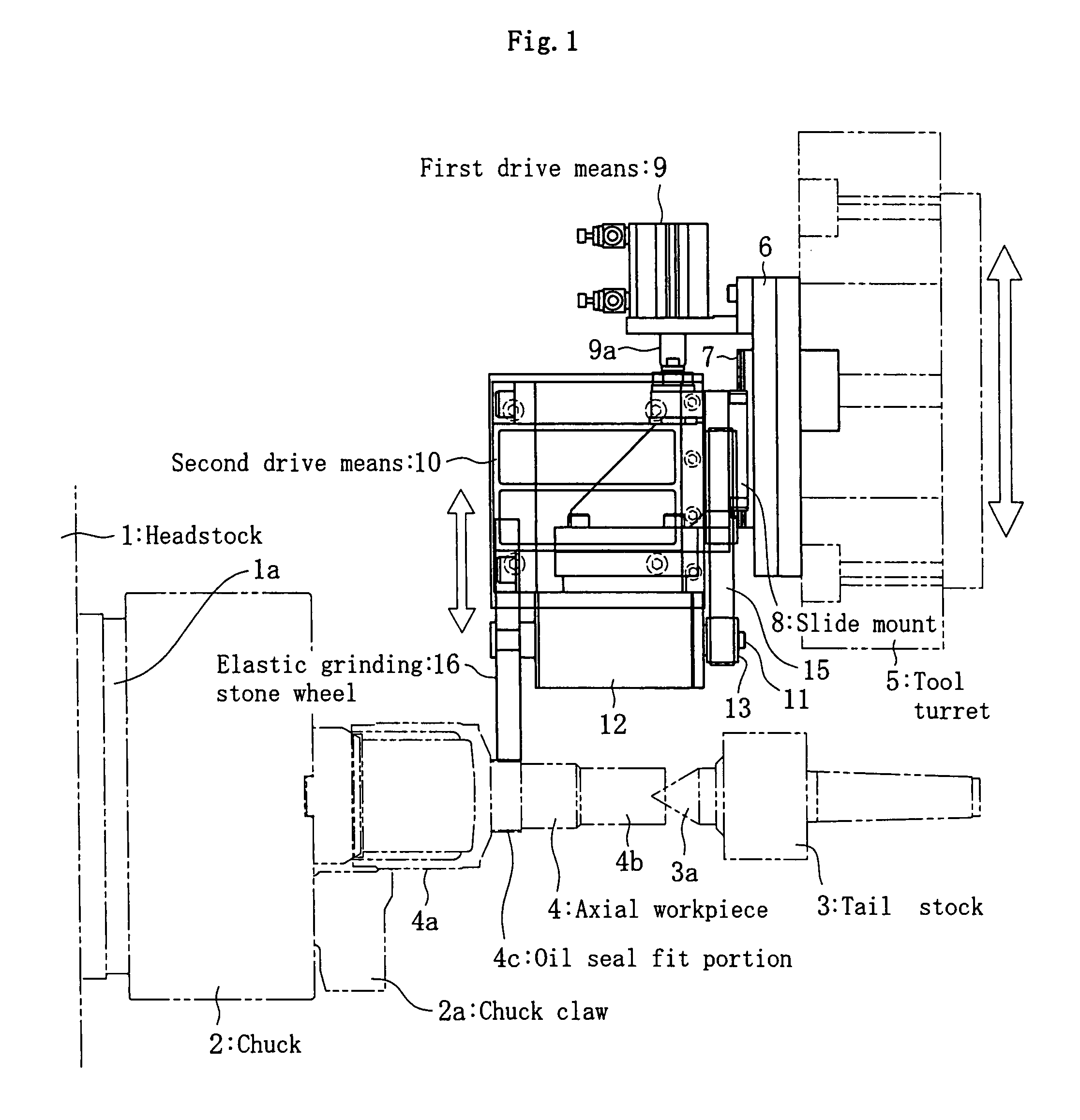Method and apparatus for grinding axial workpieces