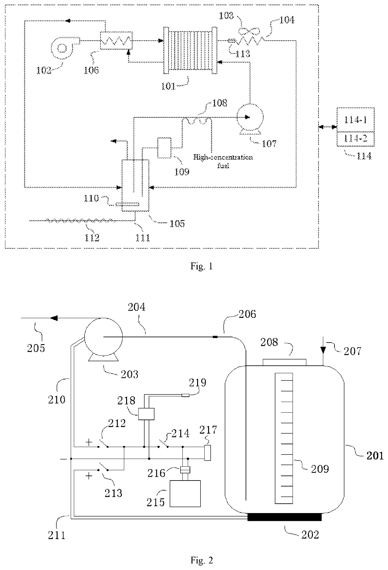 Direct liquid fuel cell power generation device