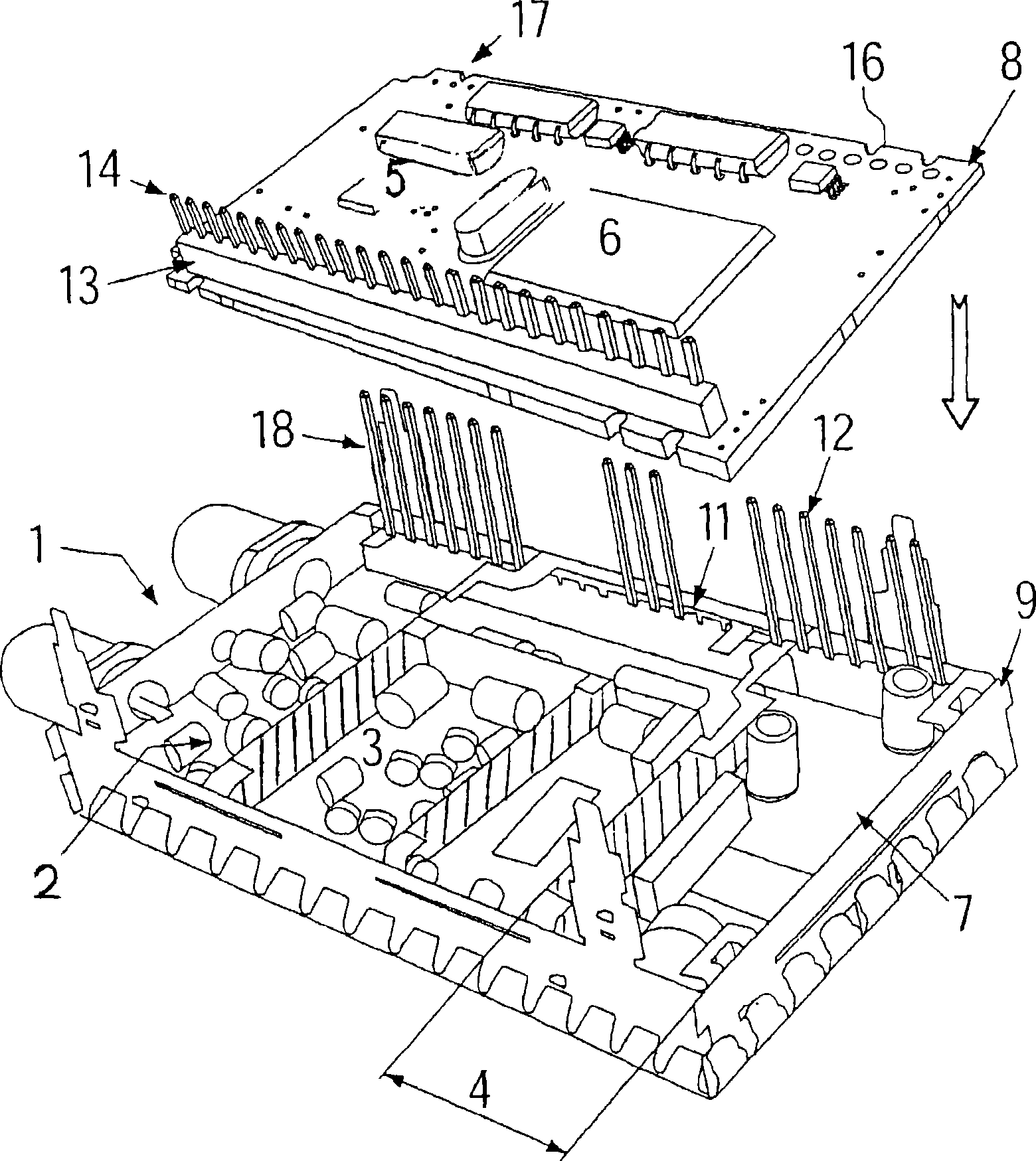 RF circuit with stacked printed circuit boards