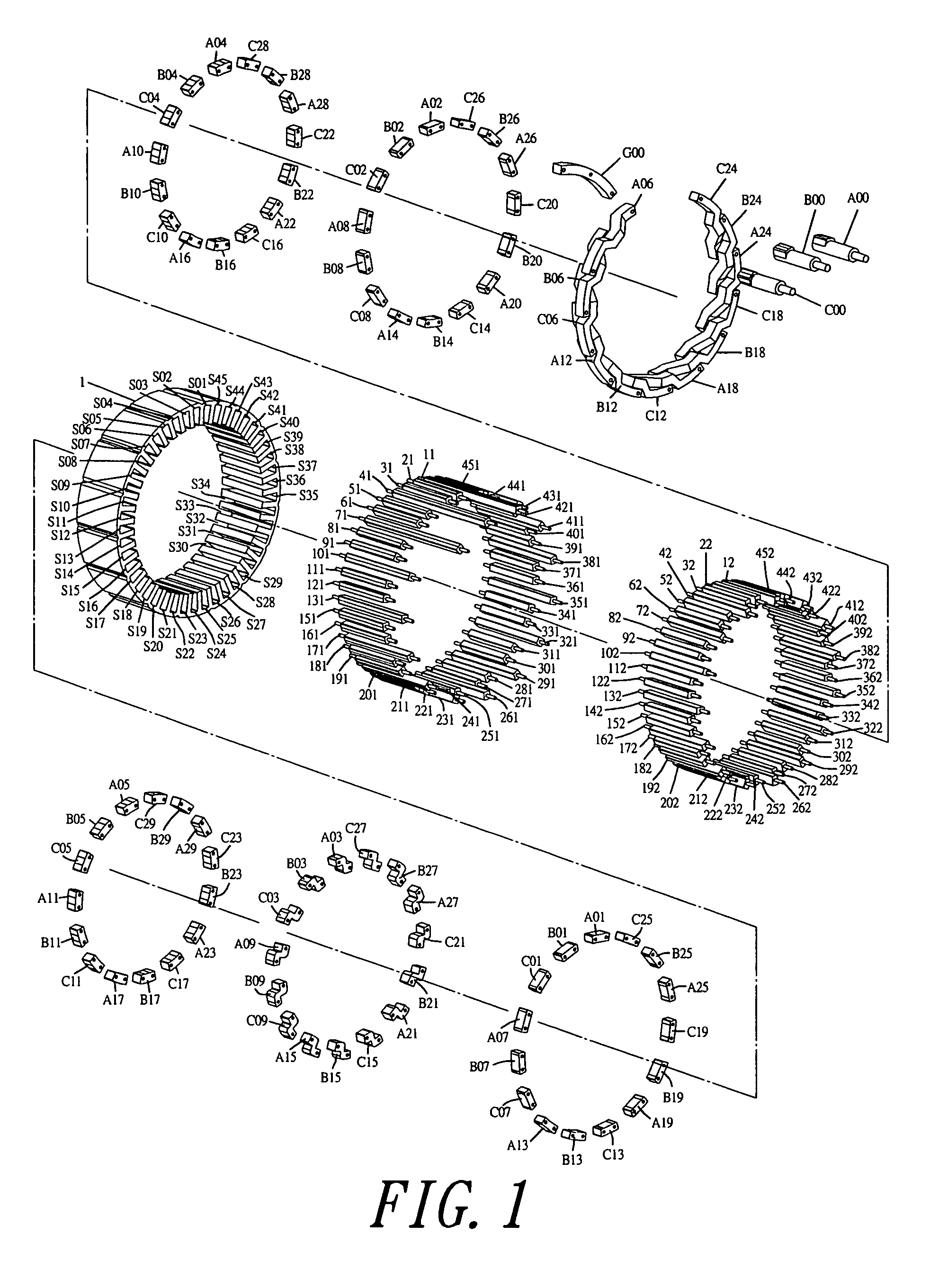 Stator winding structure of a motor or a generator