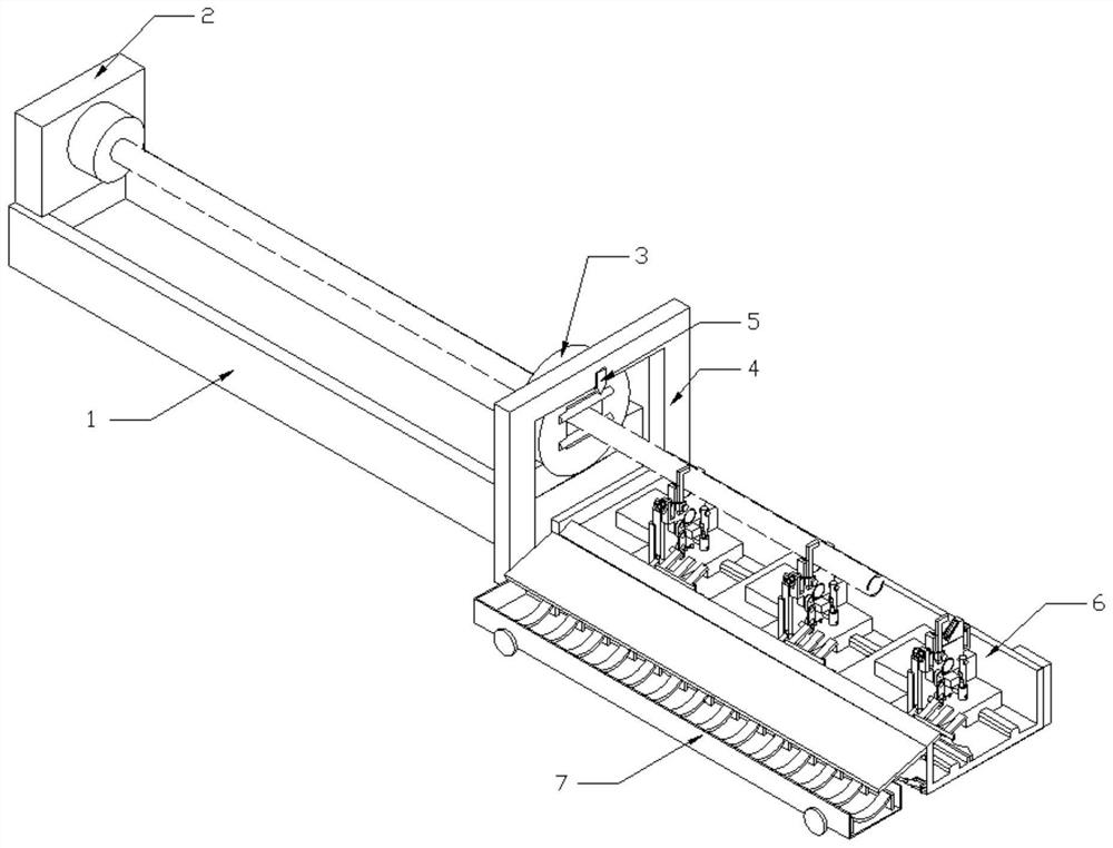 A split-type auxiliary support and unloading device for laser pipe cutting machines