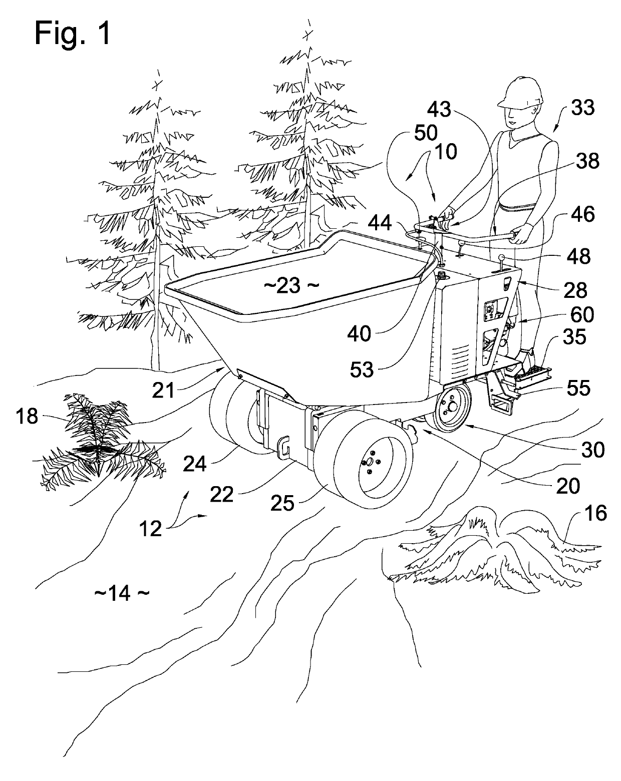 Steering responsive speed-controlled buggy