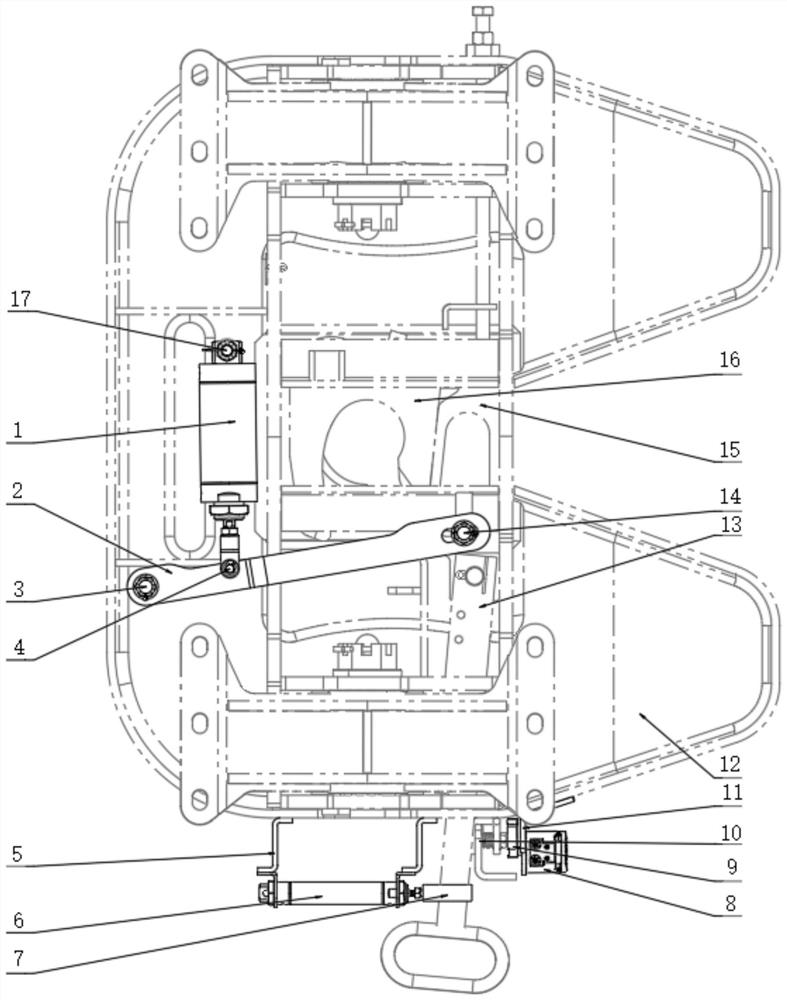 Automatic traction seat picking and hanging and locking and hanging device