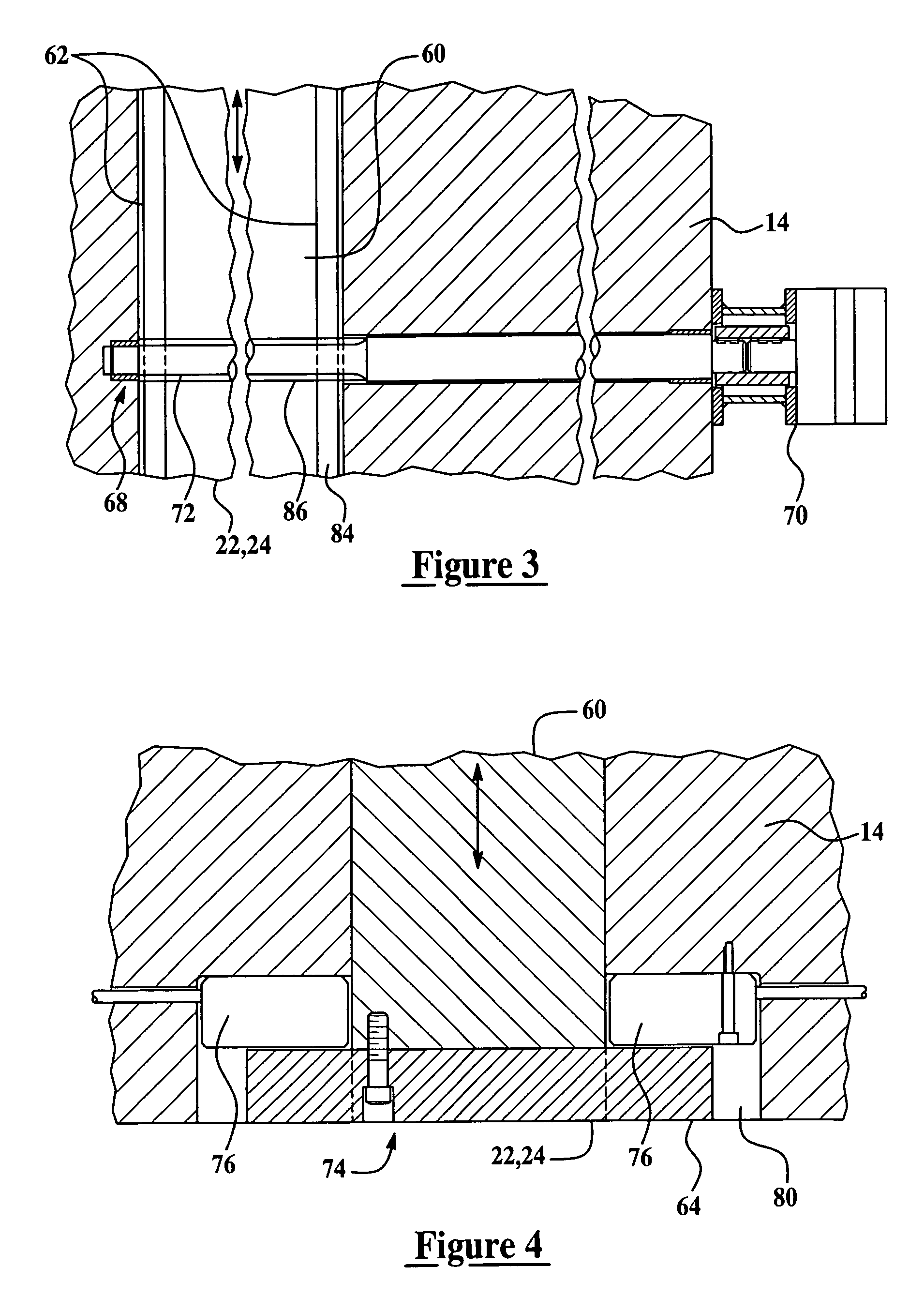 Engine block die-casting apparatus having mechanically actuated bank core slides