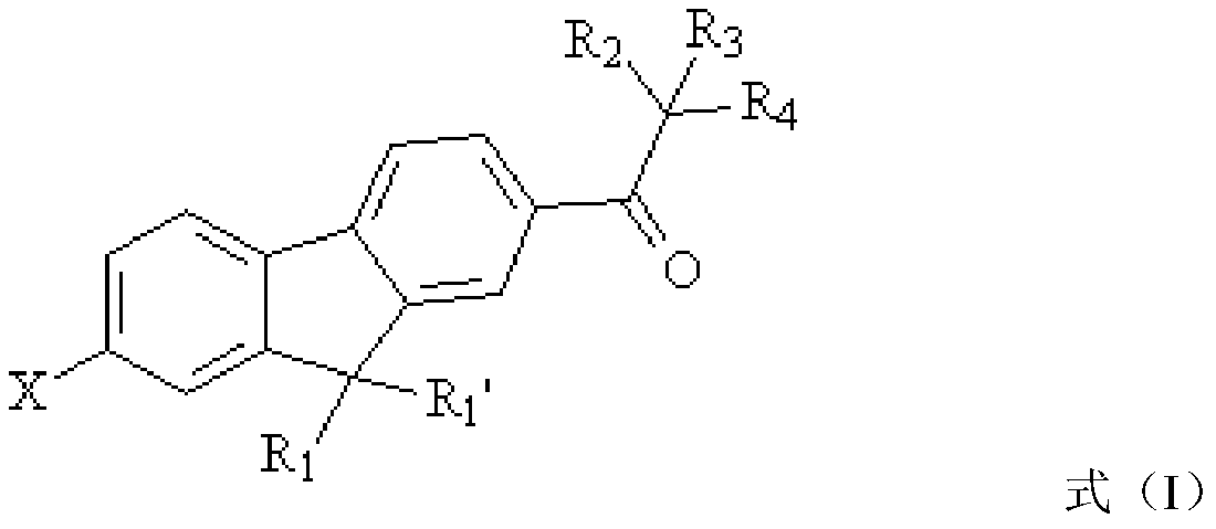 Fluorene-based polyfunctional photoinitiator, preparation method and application thereof