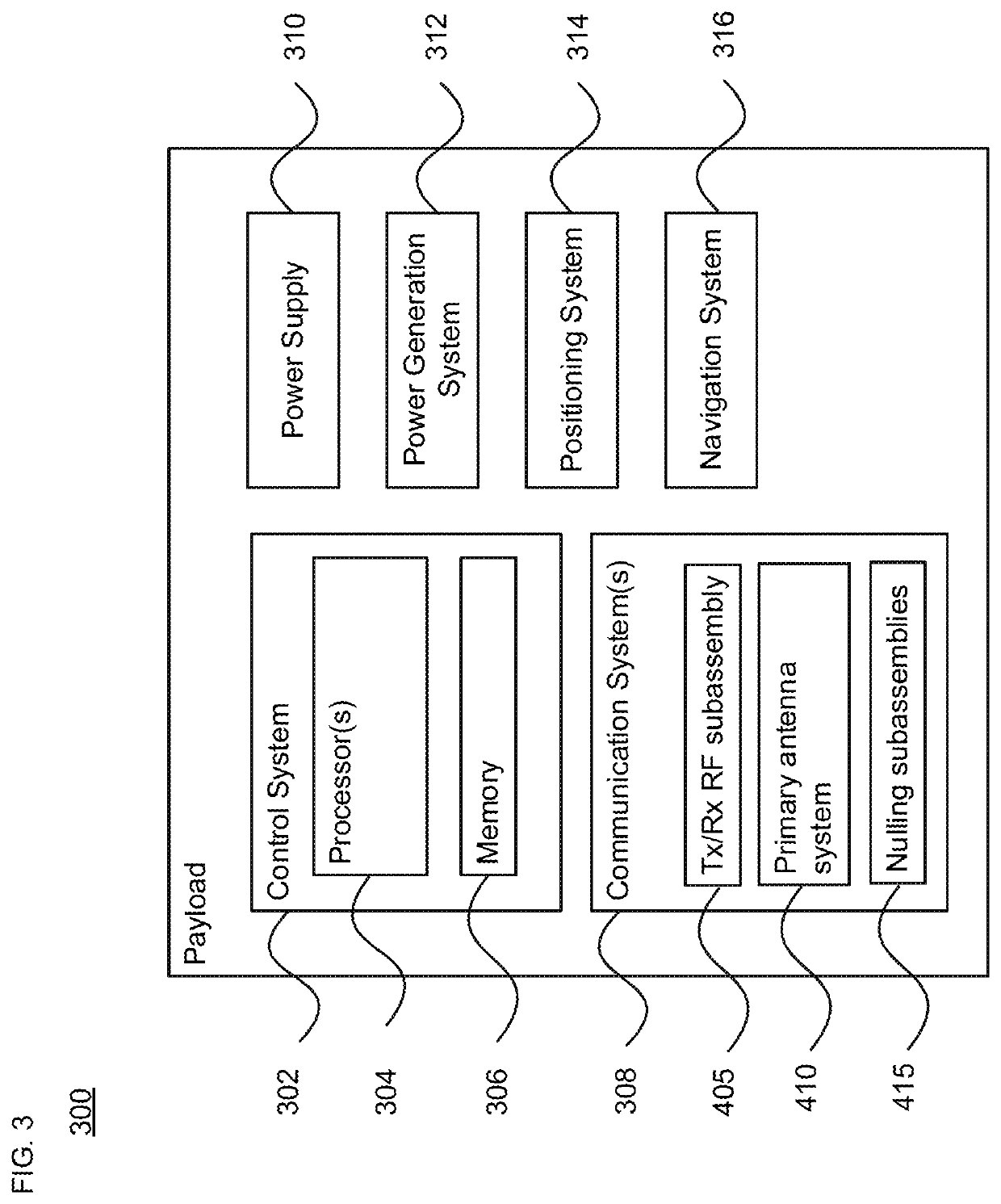 Triggered generation of nulling signals to null an RF beam using a detachable nulling subassembly