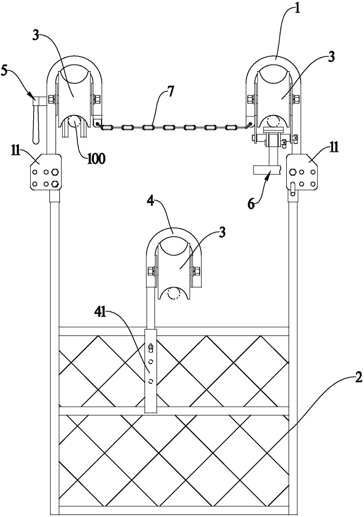 Three-split-wire pulley vehicle