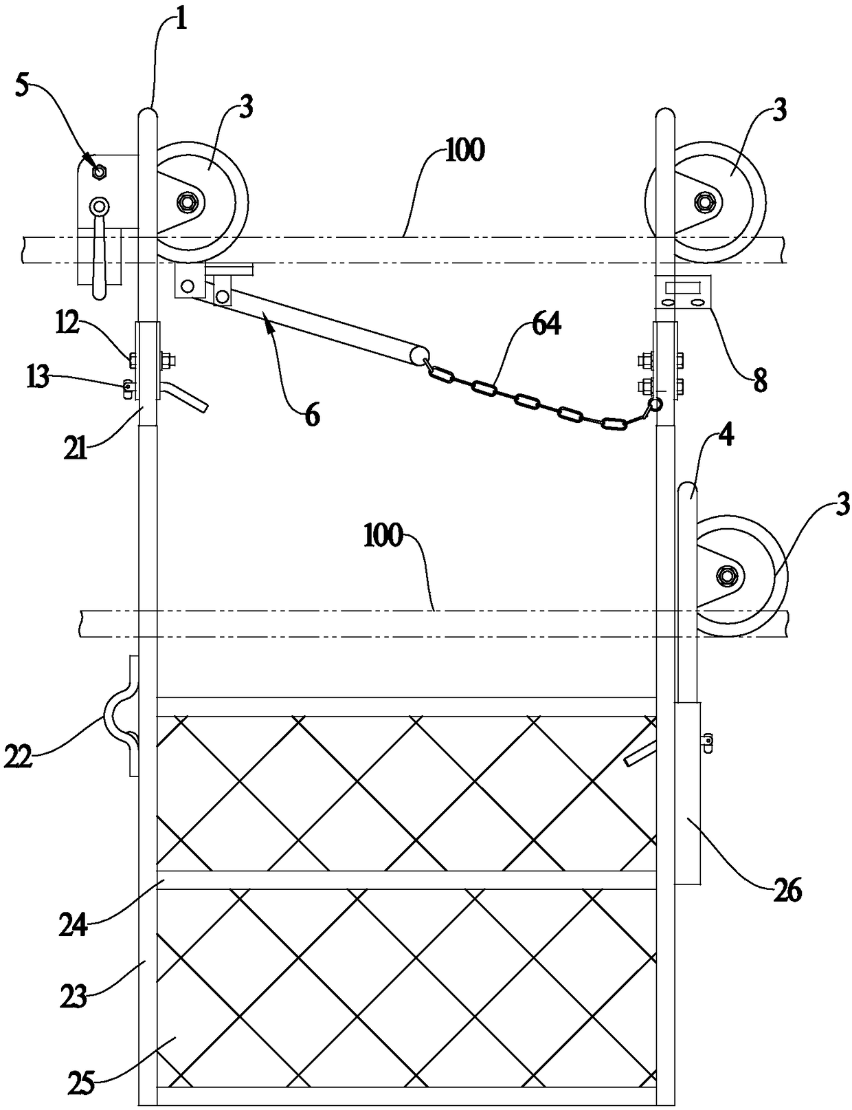 Three-split-wire pulley vehicle