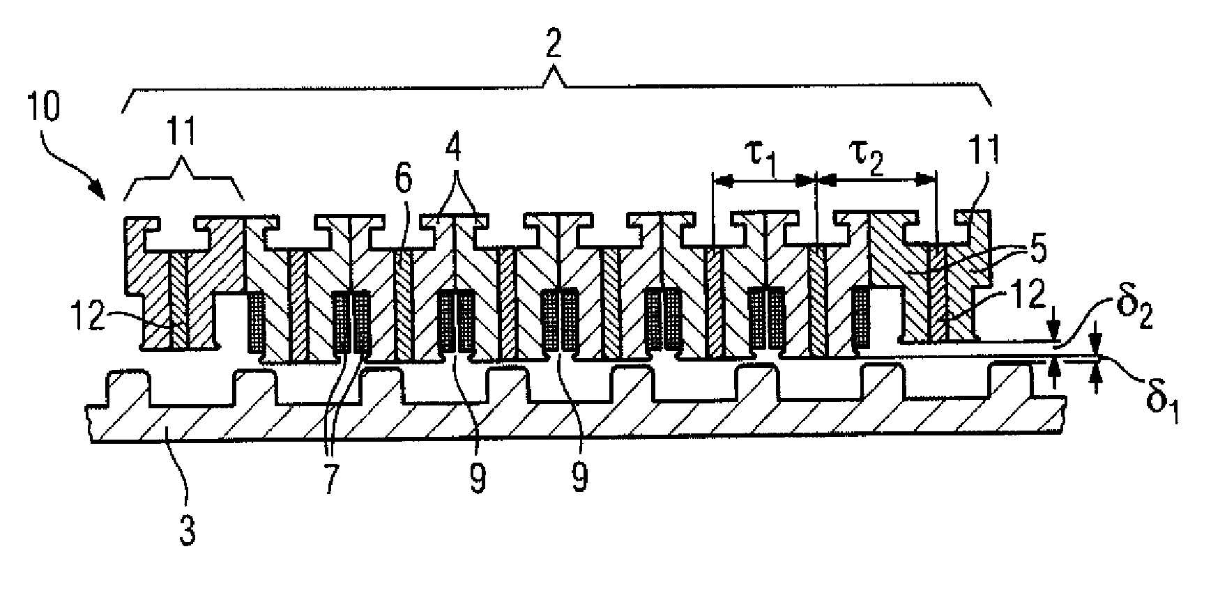 Primary part and linear electrical machine with force ripple compensation