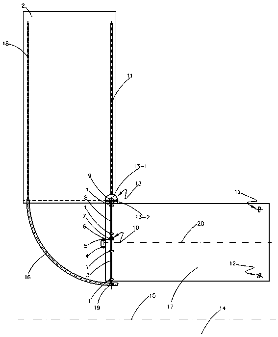 A lower table forward rotation device and control method