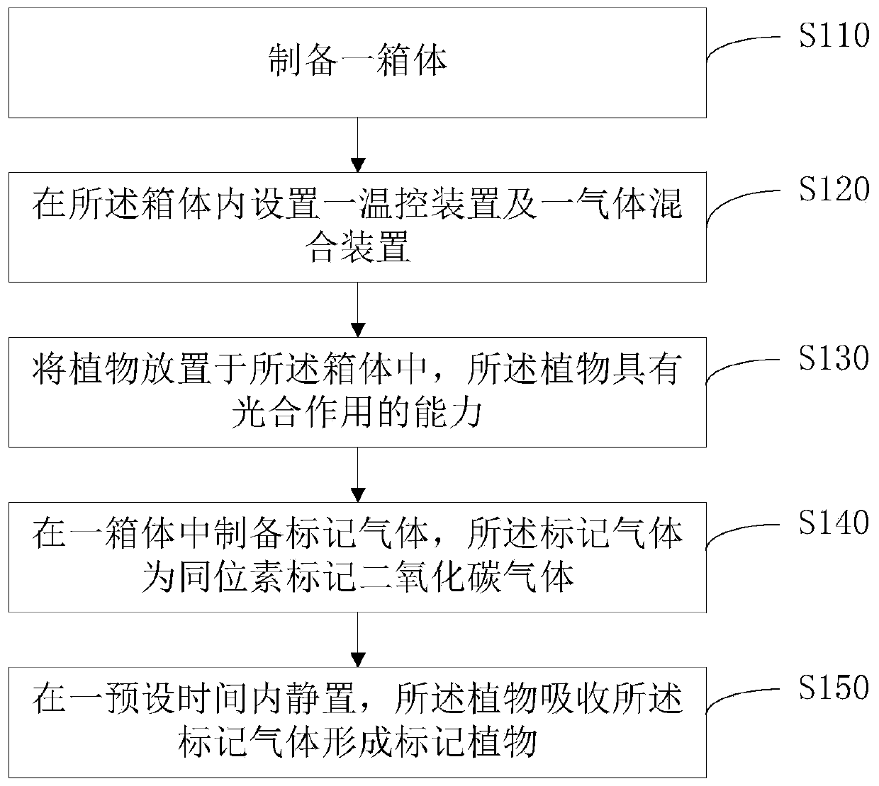 Preparation method of marked plant and preparation method of marked biochar