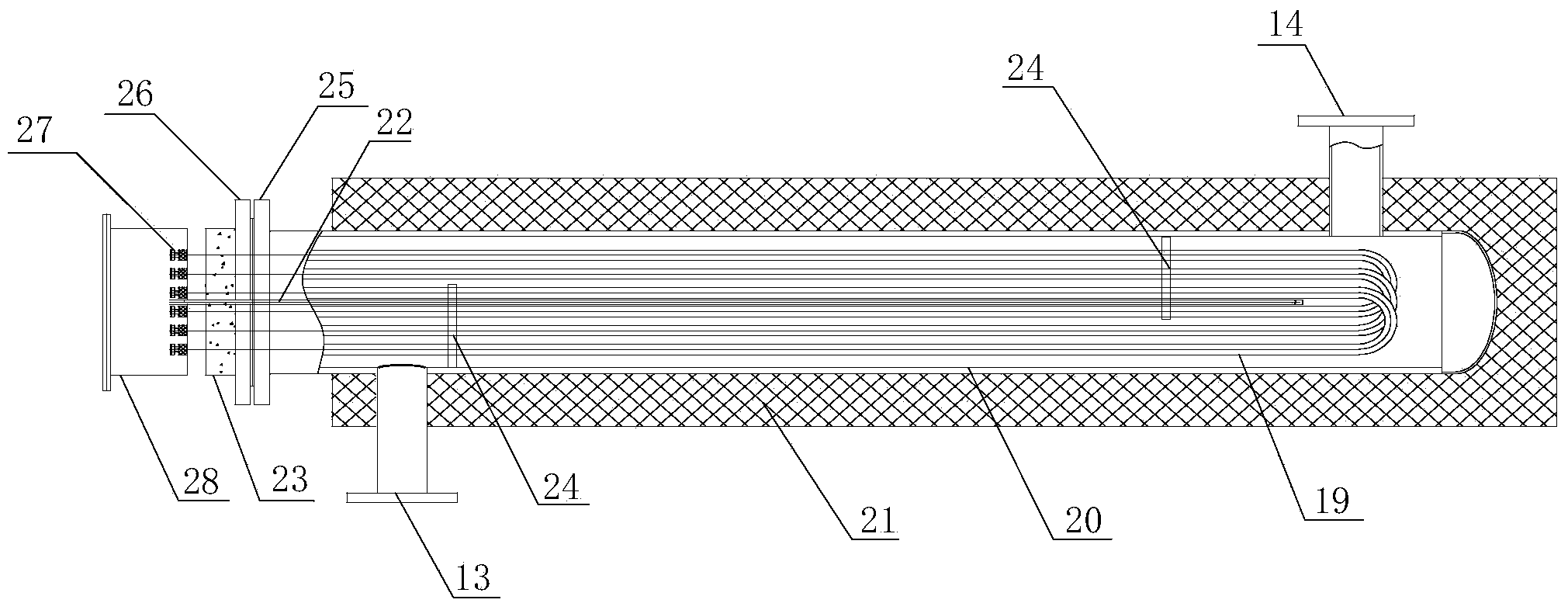 Heat-conducting oil heating device with cooler