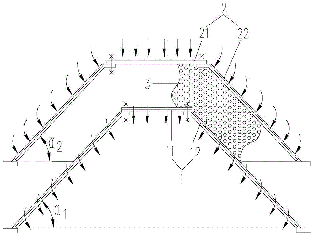 Particle bed supporting structure and axial-radial catalytic reactor