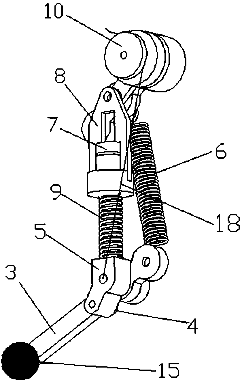Quadruped robot leg with elastic four-rod mechanism