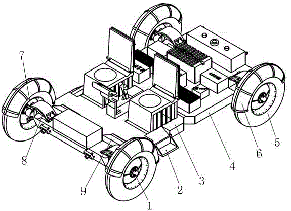 Novel manned lunar vehicle chassis