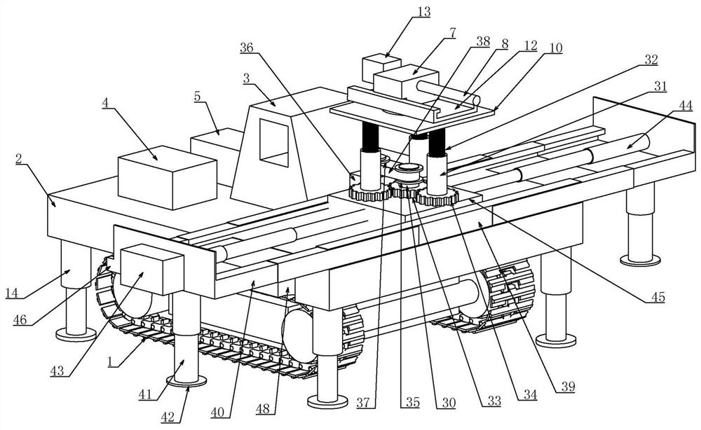 Crawler type small footage multi-angle rotating horizontal hole forming device