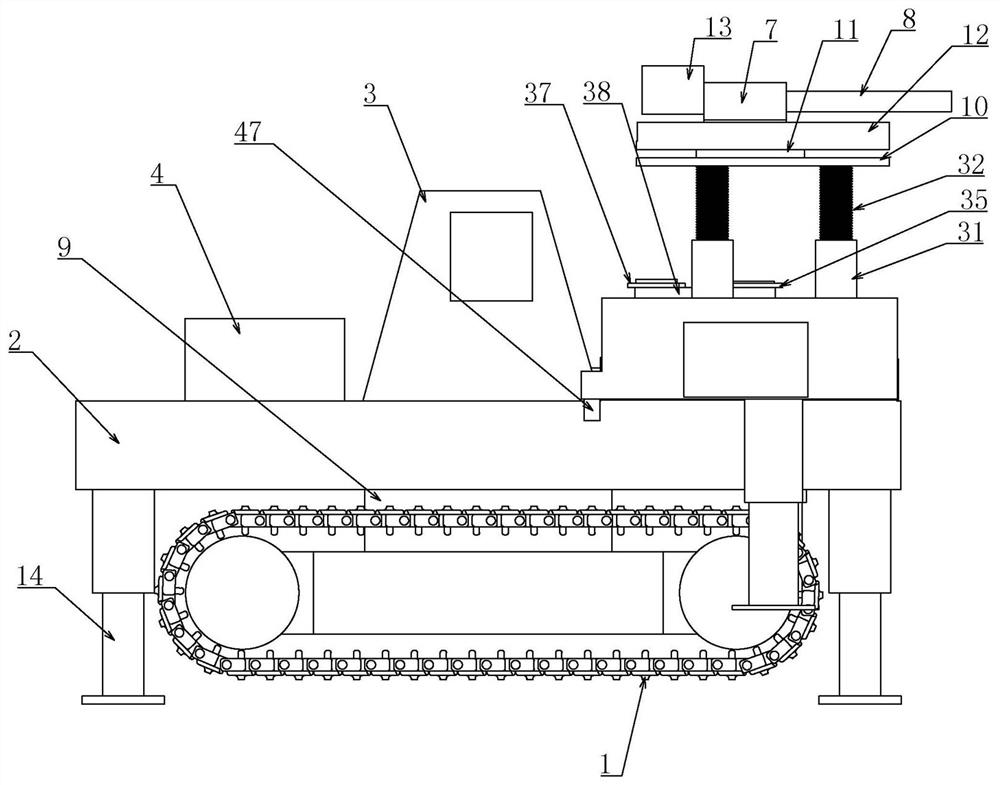 Crawler type small footage multi-angle rotating horizontal hole forming device