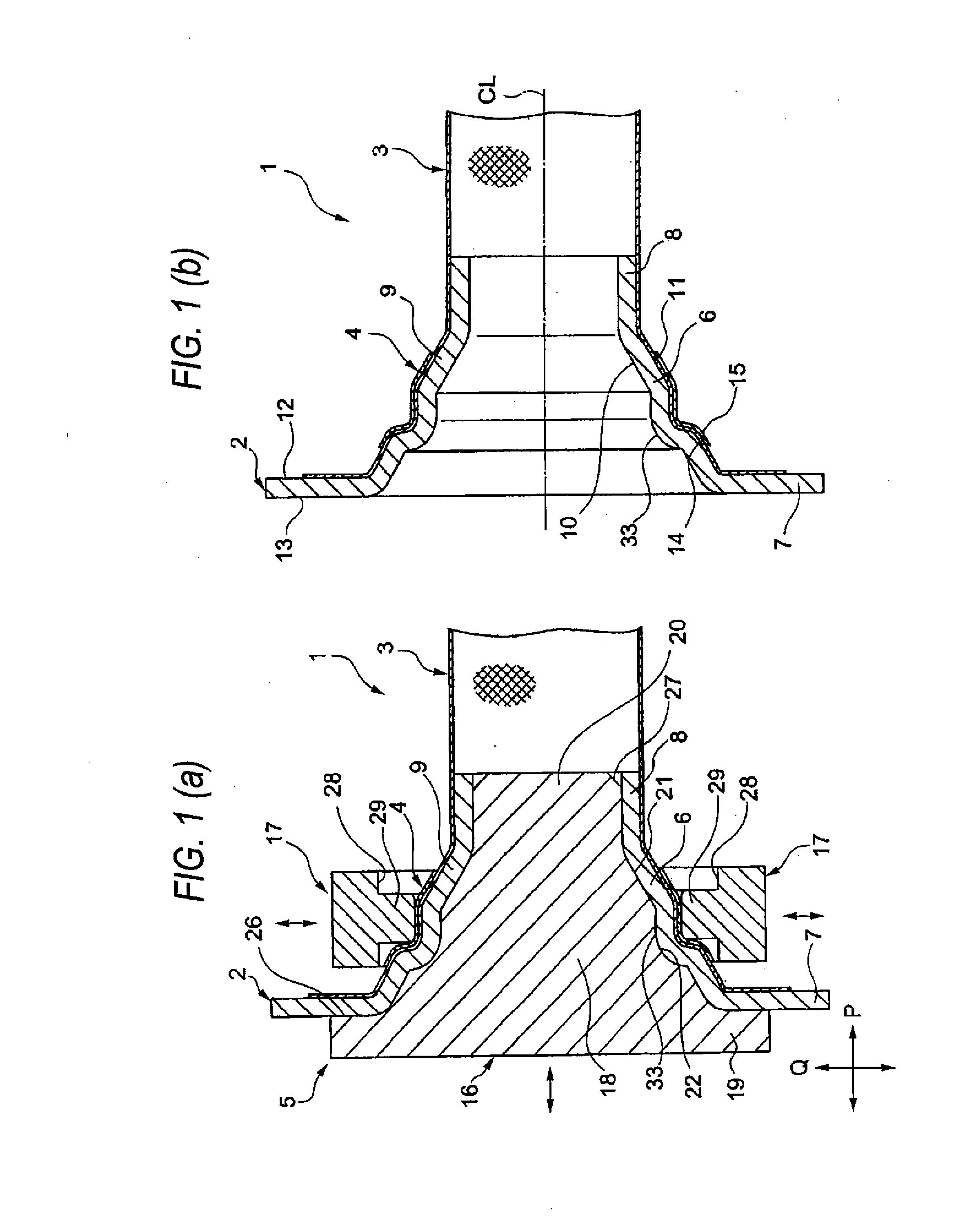 Caulking die and braid fixing structure for shield wire