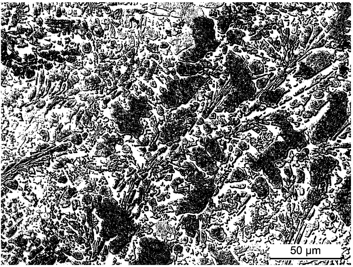 Rare-earth strontium metamorphosed and toughened high-hardness alloy and casting method thereof