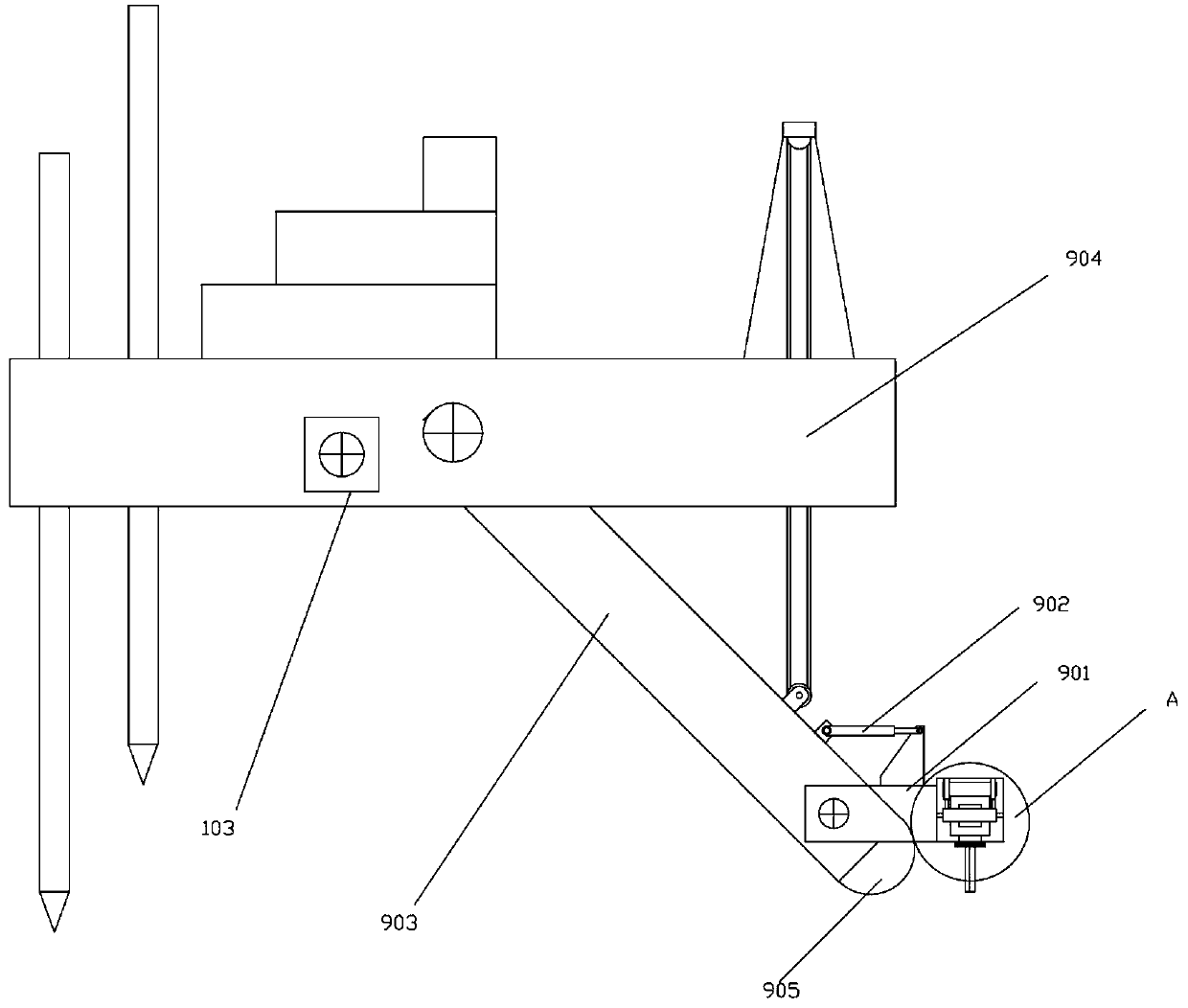 Rock cracking device of cutter suction ship