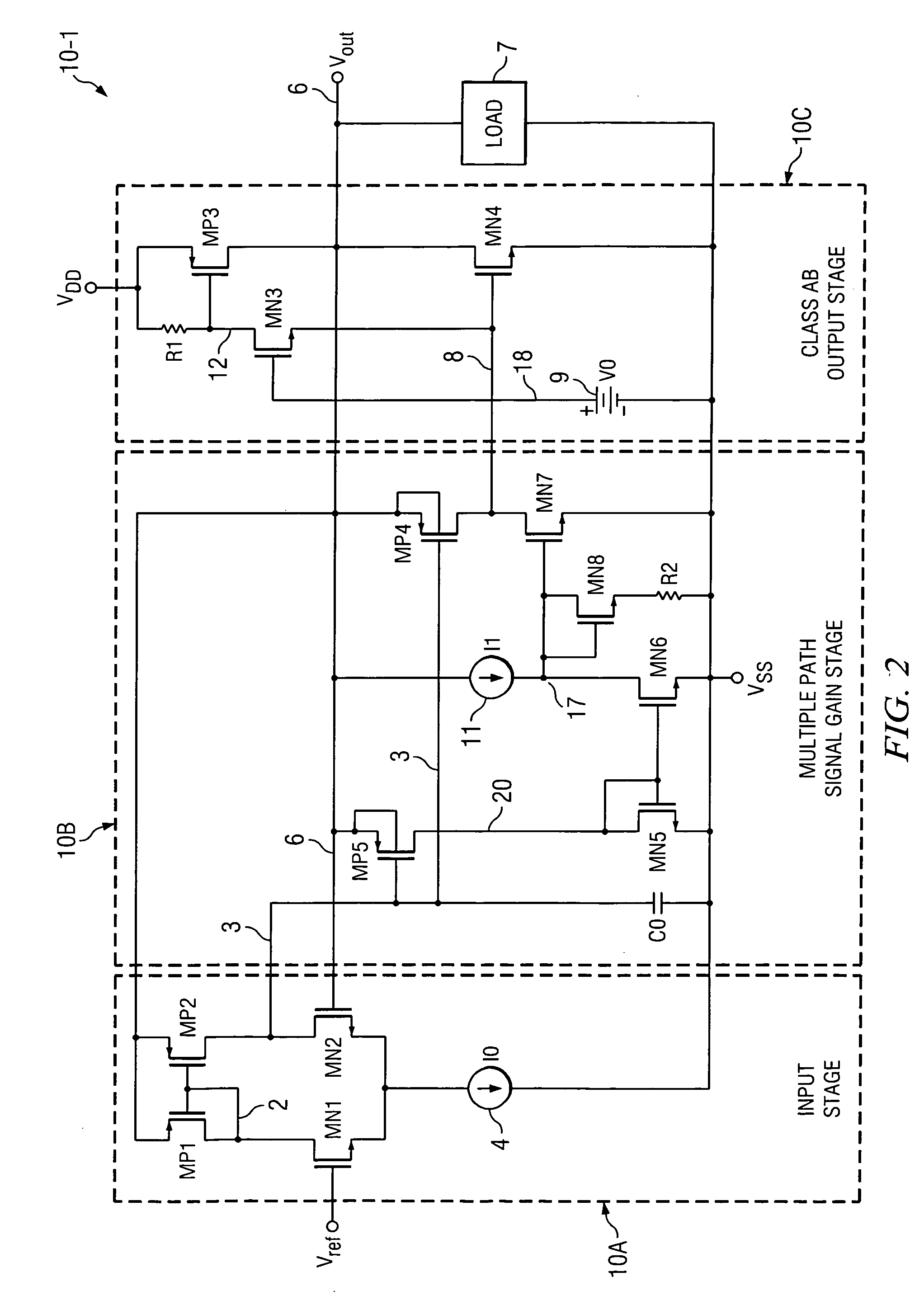 Variable gain current input amplifier and method
