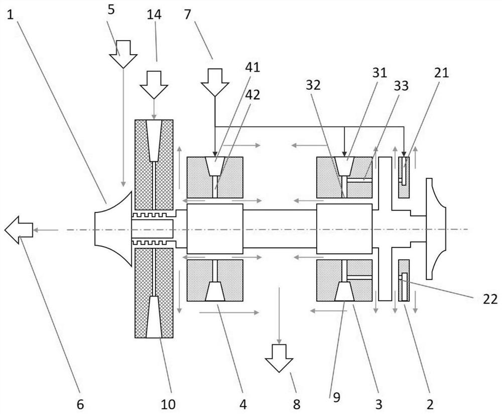 Hydrogen turbine expansion device and method based on gas bearing