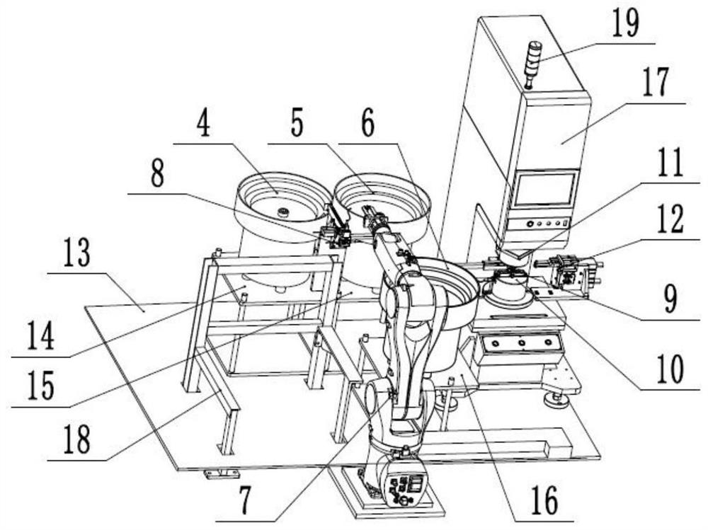 Automatic press-fitting device for ball head and ball socket lantern ring assembly of engine