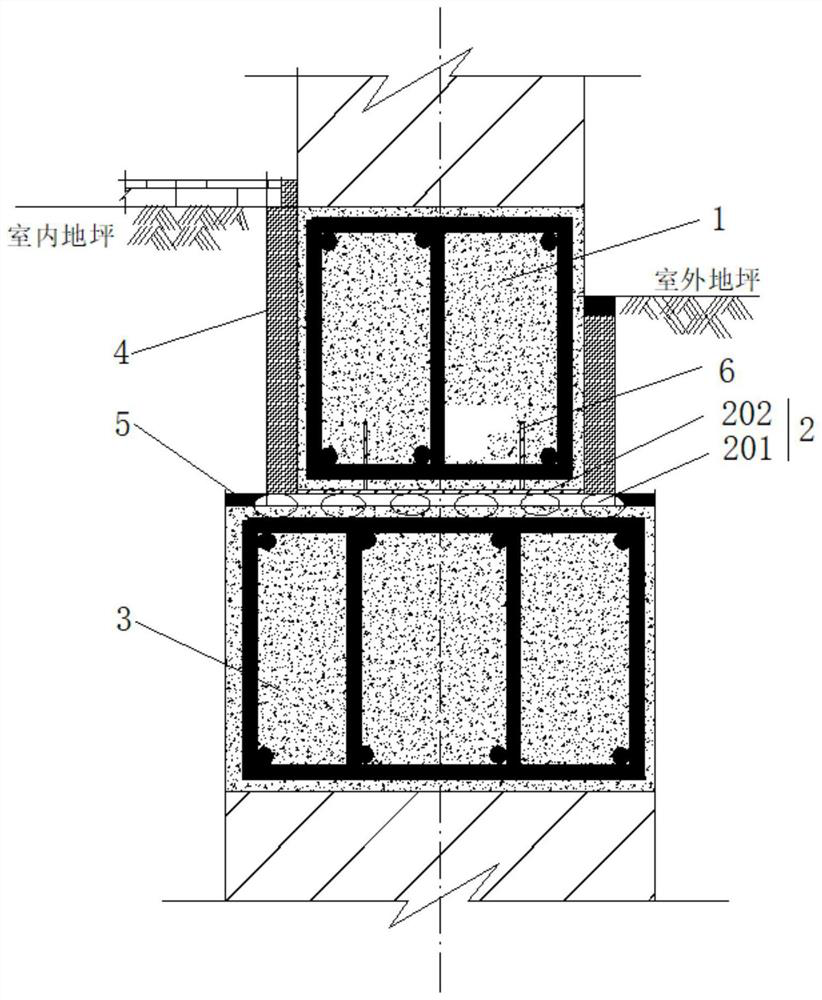 Rural simple linear masonry shock insulation structure and treatment method thereof