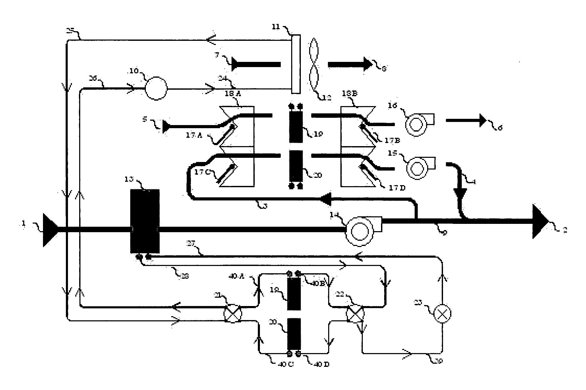Desiccant-assisted air conditioning system and process