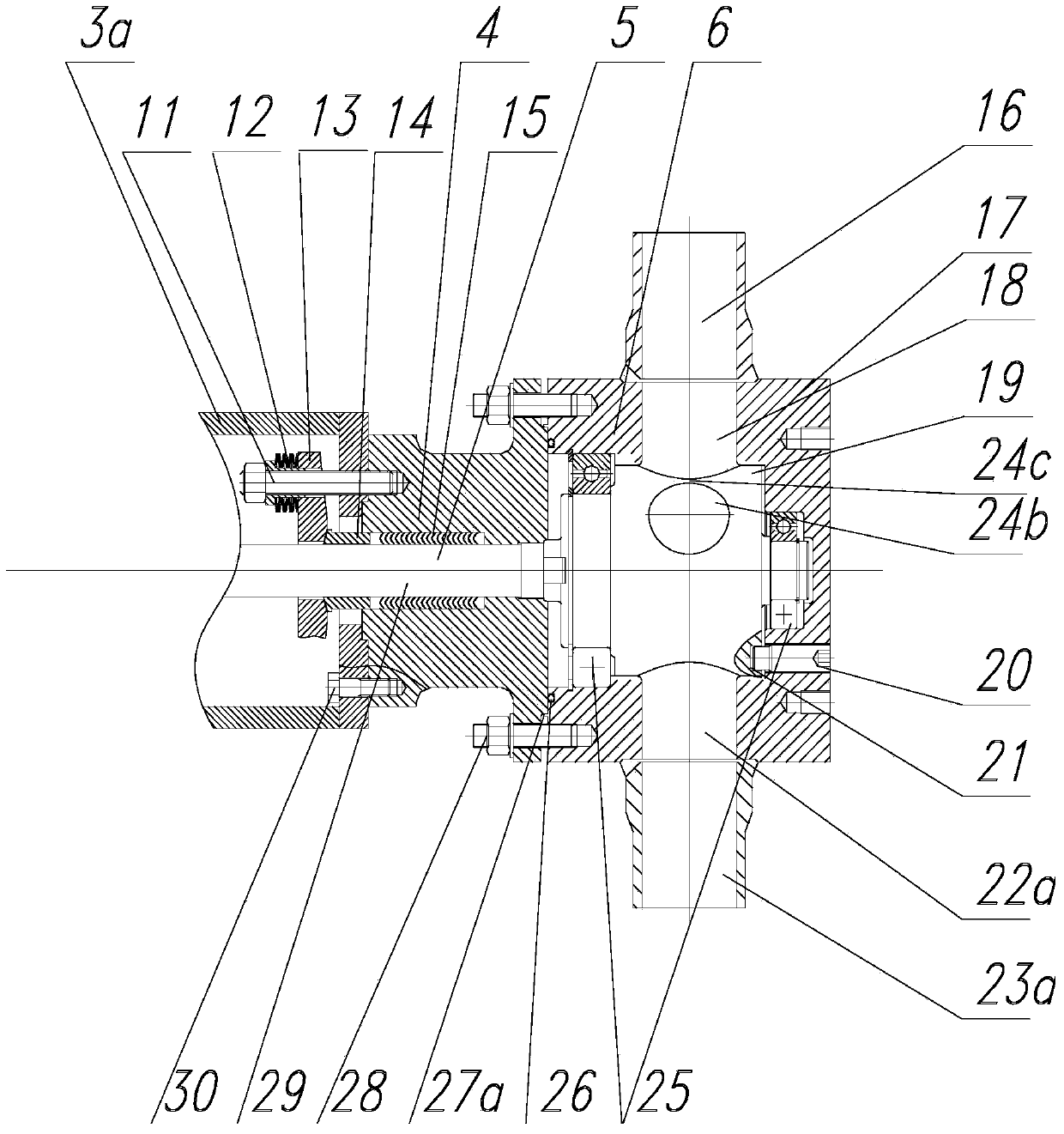 Steering gear applied to high temperature gas cooled reactor