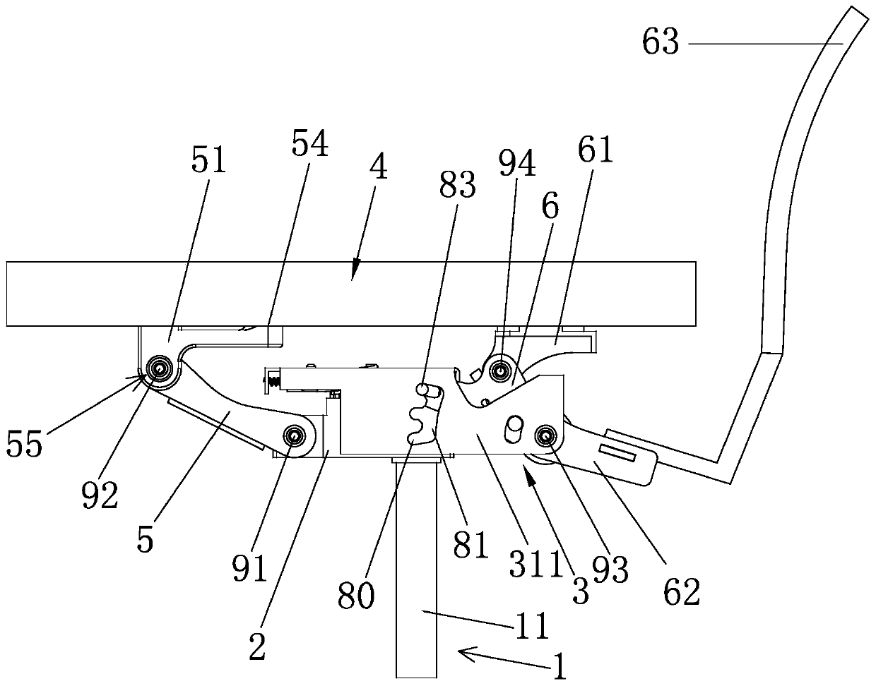 Full-dynamic seat back synchronous linkage device