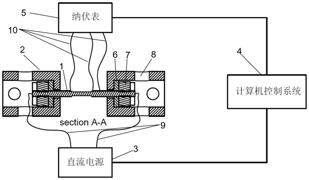 Test device and method for monitoring SCC crack initiation signals based on DCPD method