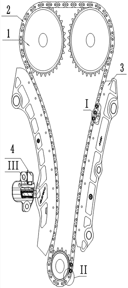 An engine chain timing system