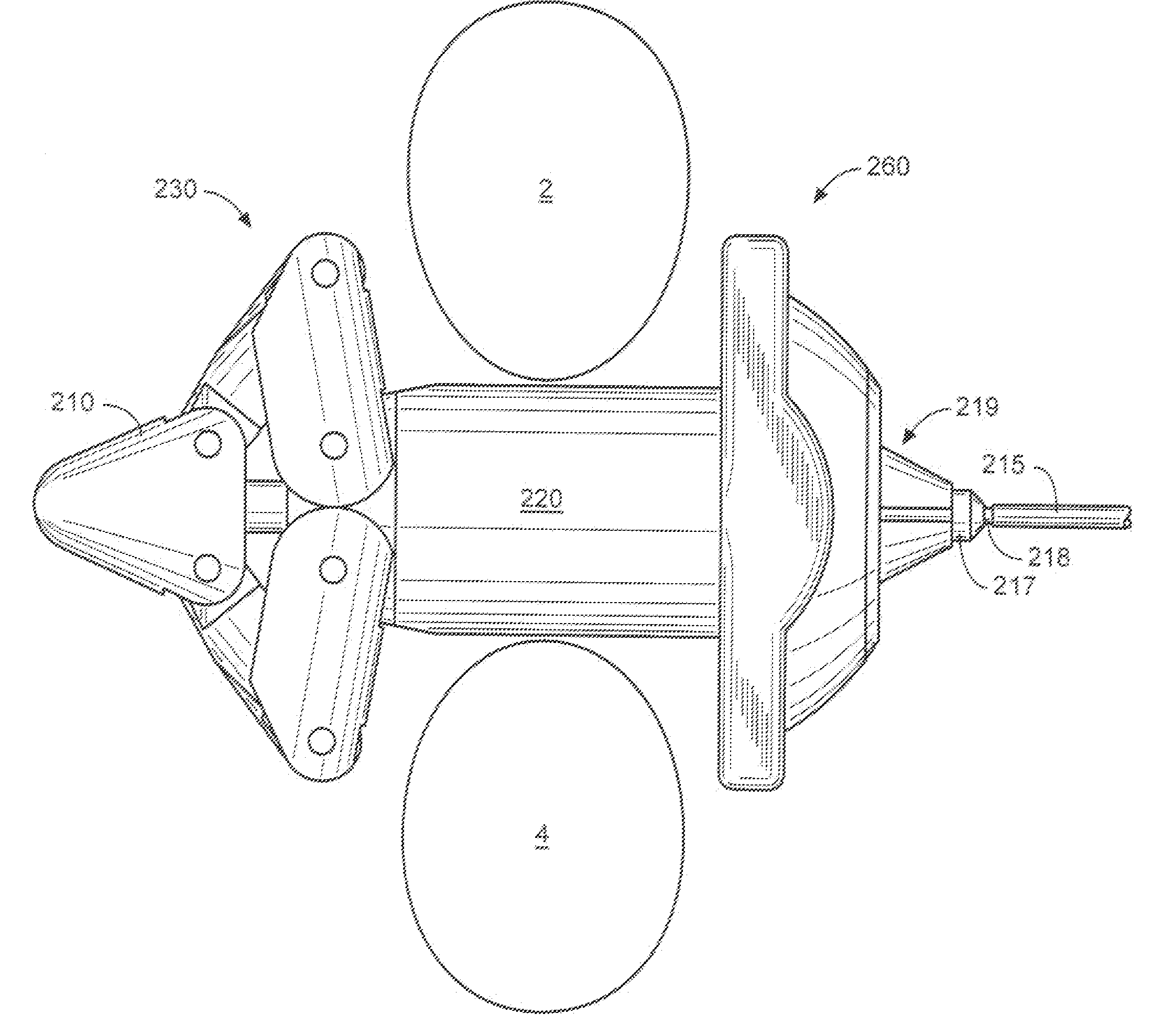 Interspinous process implant having a fixed wing and a deployable wing and method of implantation