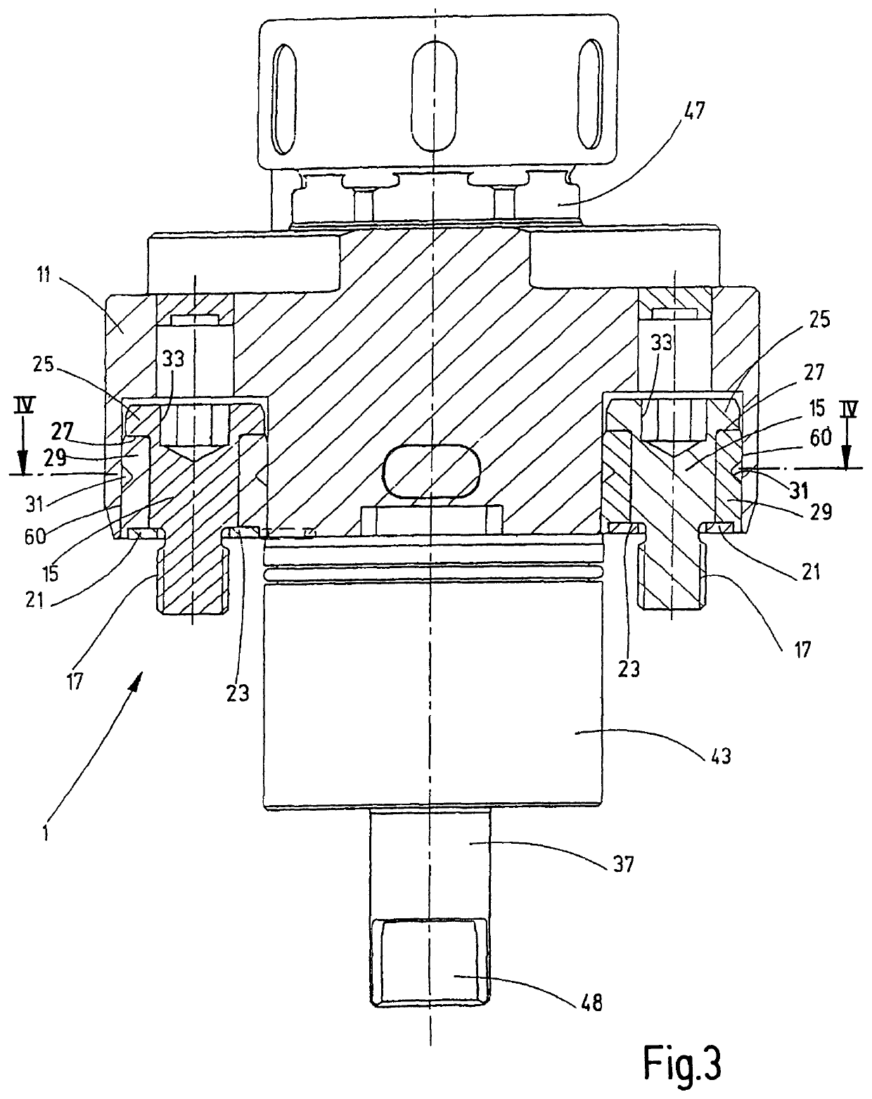 Device for detachably securing modules