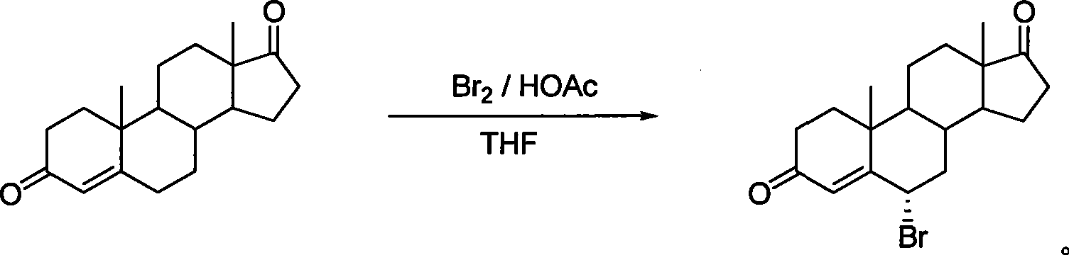 High-efficiency synthesis method of 6 alpha-bromo-carboxyandrost-4-ene-3,17-dione